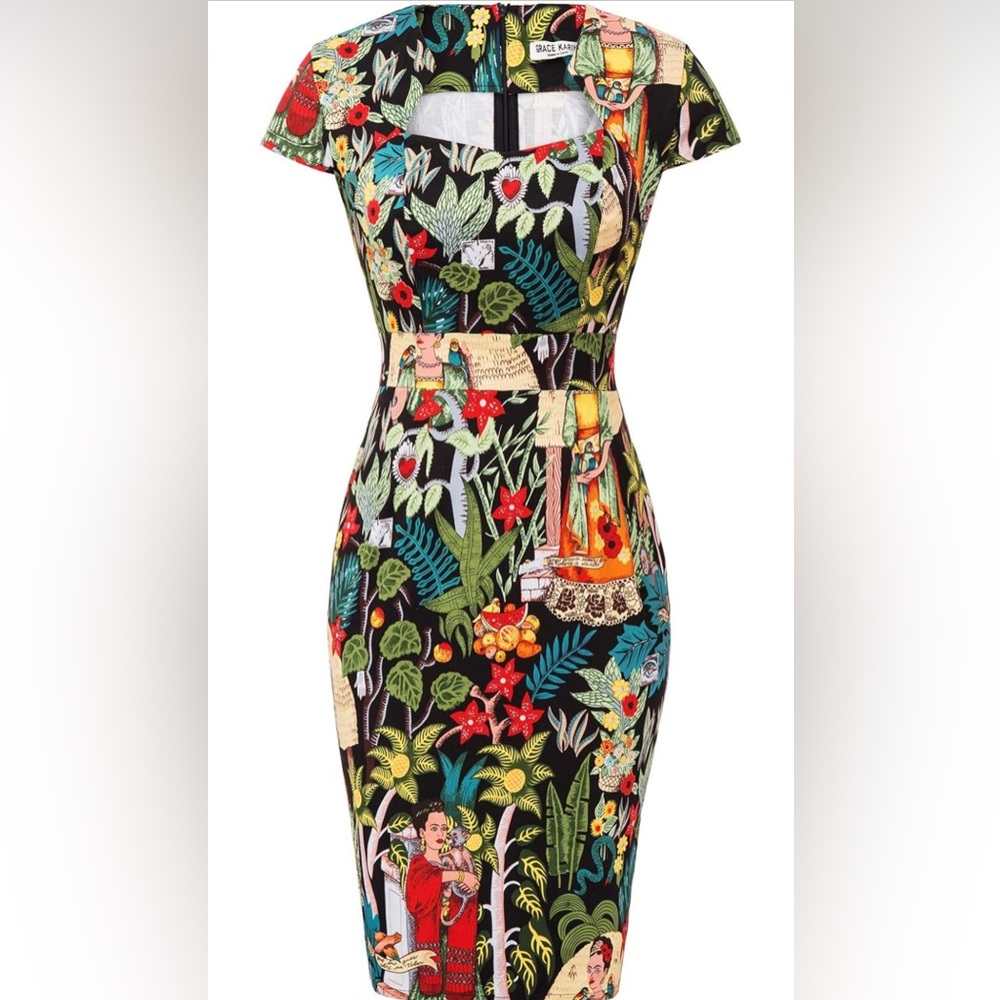 Grace Karin | Womens 50s 60s Vintage Pencil Dress Bodycon Cap Sleeve Dress